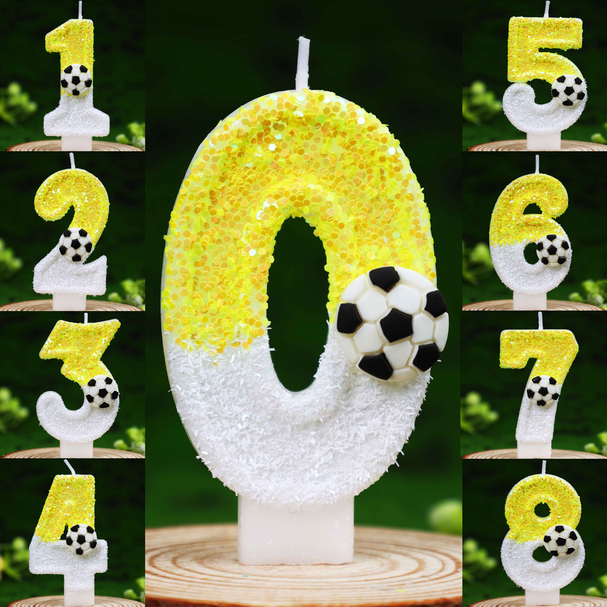 Candle Supplies Usa - Yellow White Sequins Sports Football Digital