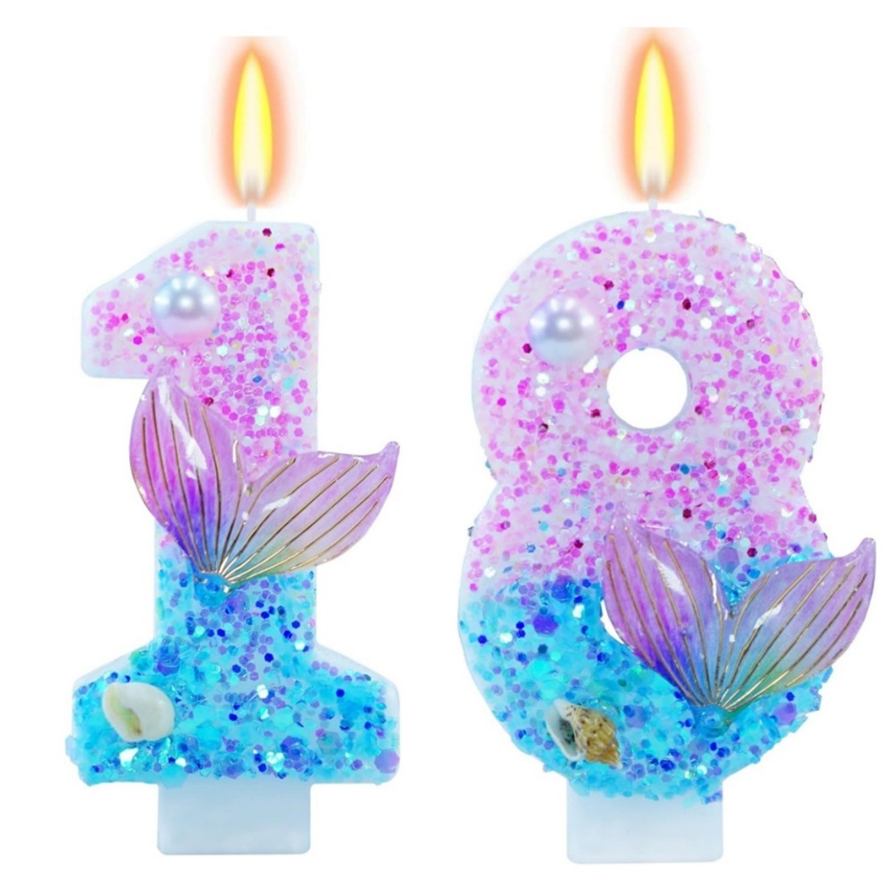 Candle Supplies Usa - Mermaid Themed Birthday Candles, Number 5