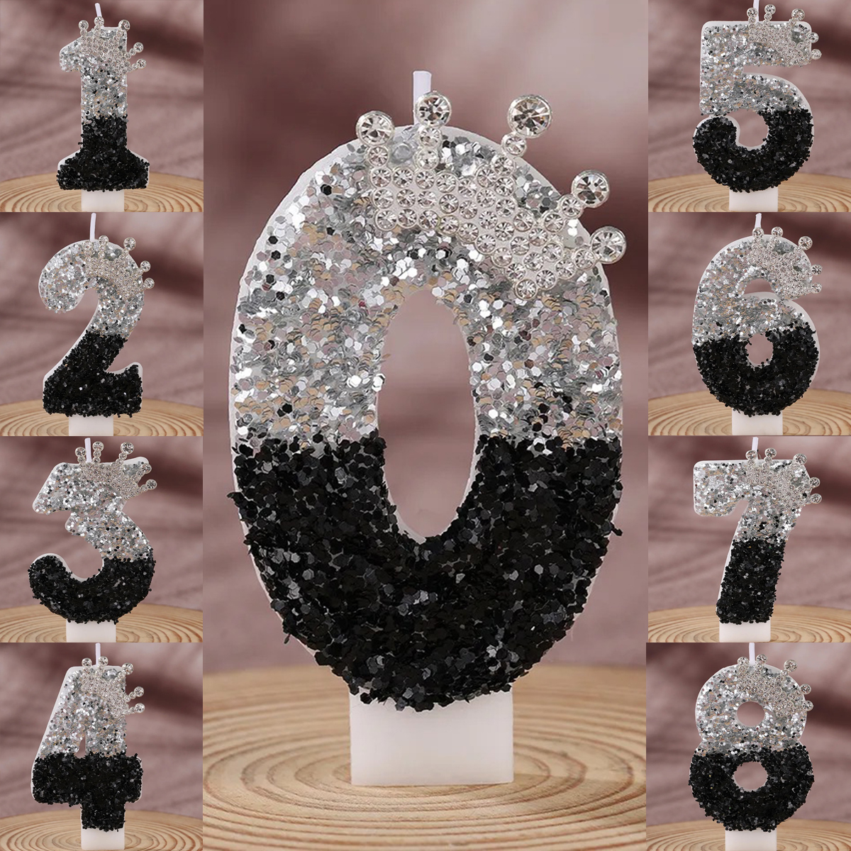 Candle Supplies Usa - Black Silver Gradient Crown Handmade DIY