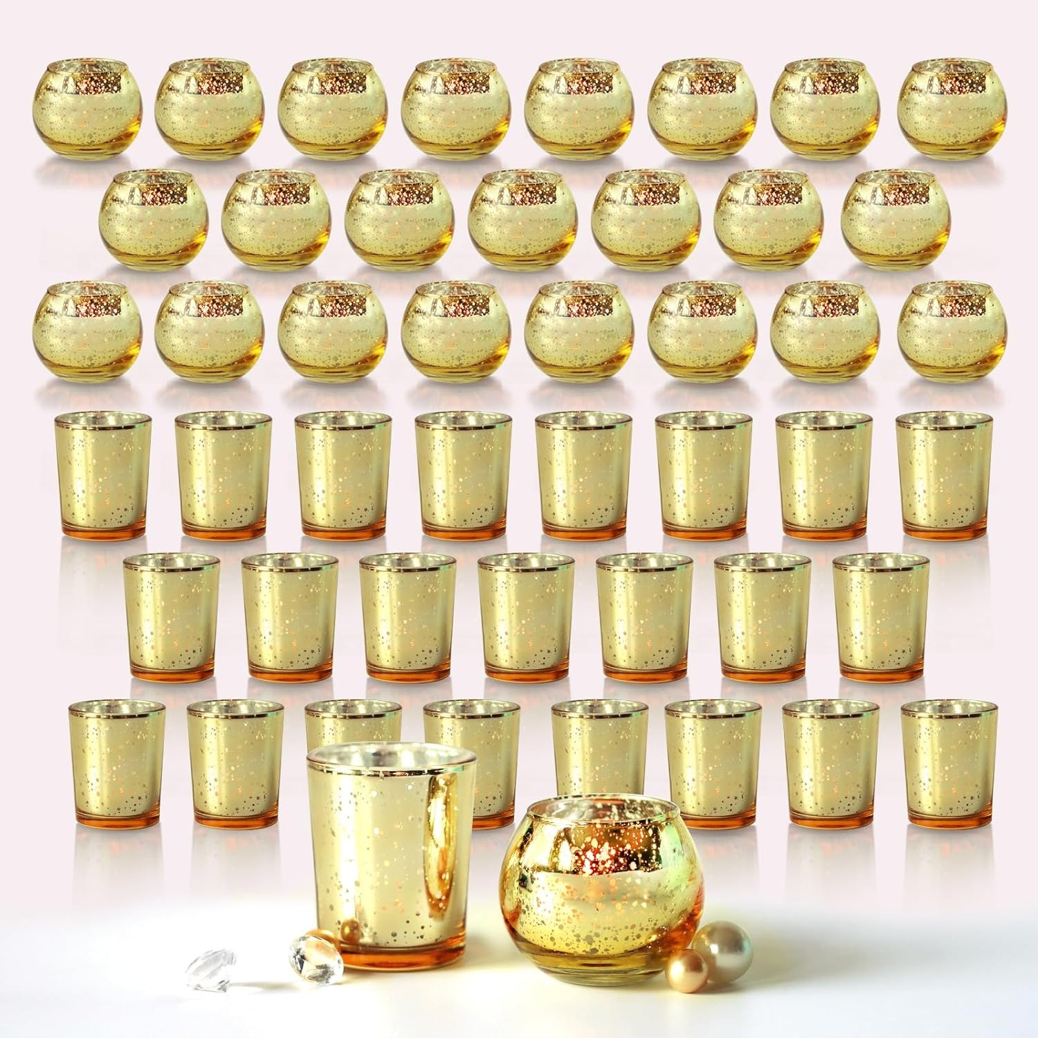48Pcs Gold Votive Candle Holde - Candle Supplies In Bulk 评论和价格