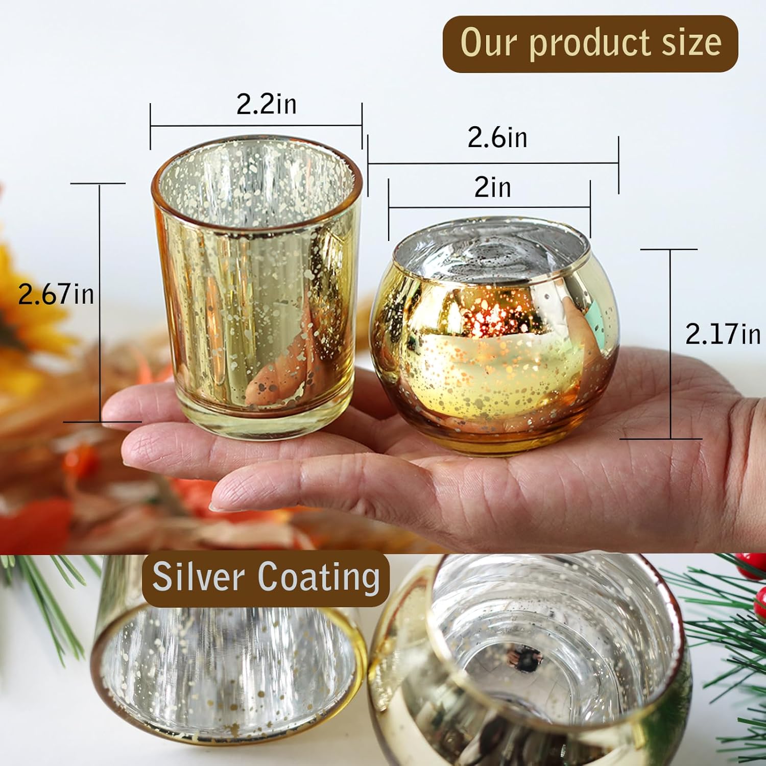 48Pcs Gold Votive Candle Holde - Candle Supplies In Bulk 评论和价格