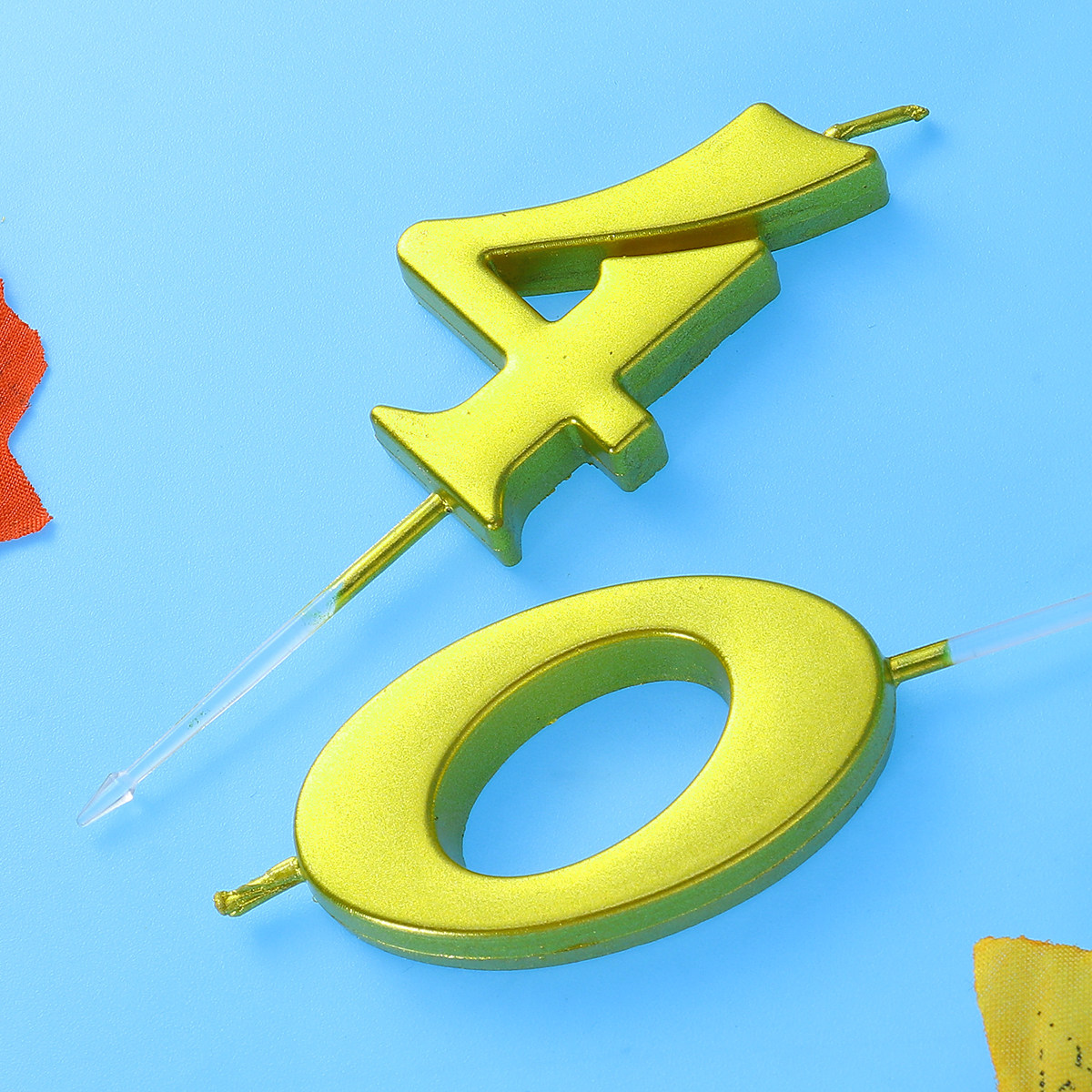 2Pcs Birthday Number 40 Golden - Candle Supplies Usa 评论和价格