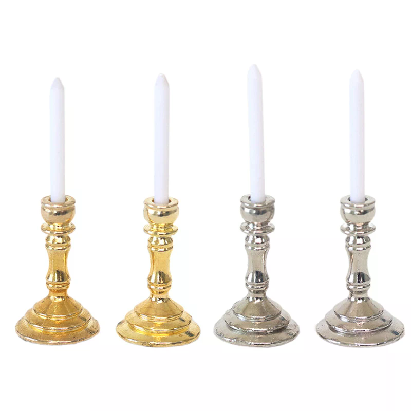 New 1Pair 1:12 Dollhouse Minia - Candle Quotes 评论和价格