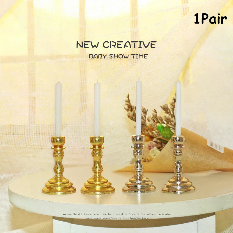 New 1Pair 1:12 Dollhouse Minia - Candle Quotes 评论和价格