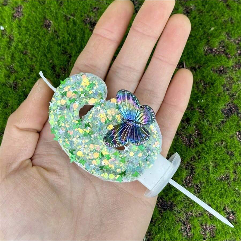 1Pc Green Sequins Number 0-9 B - Candle Supplies Usa 评论和价格
