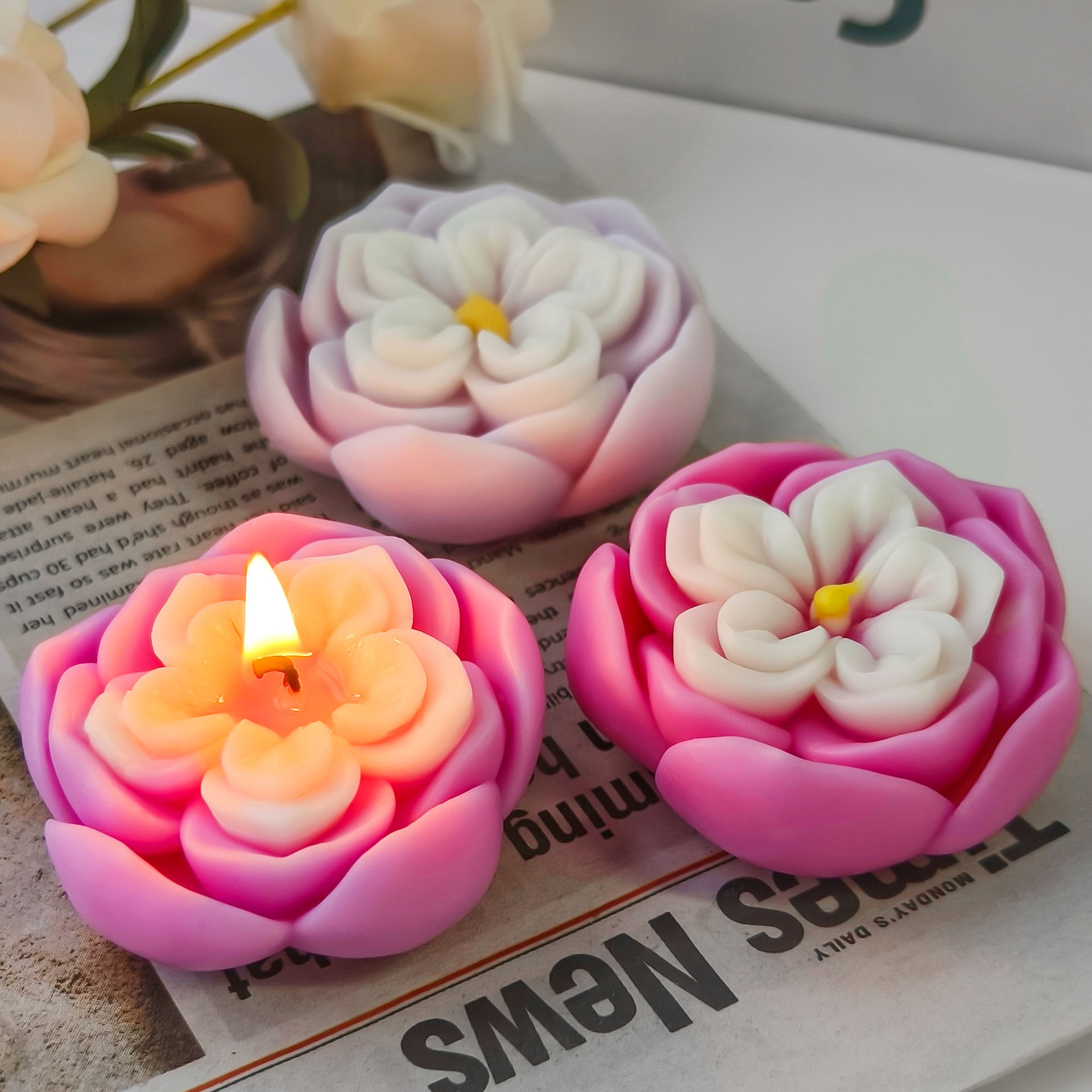3d Flower Diffuser Mold Diy Si - Candle Supplies For Business 评论和价格