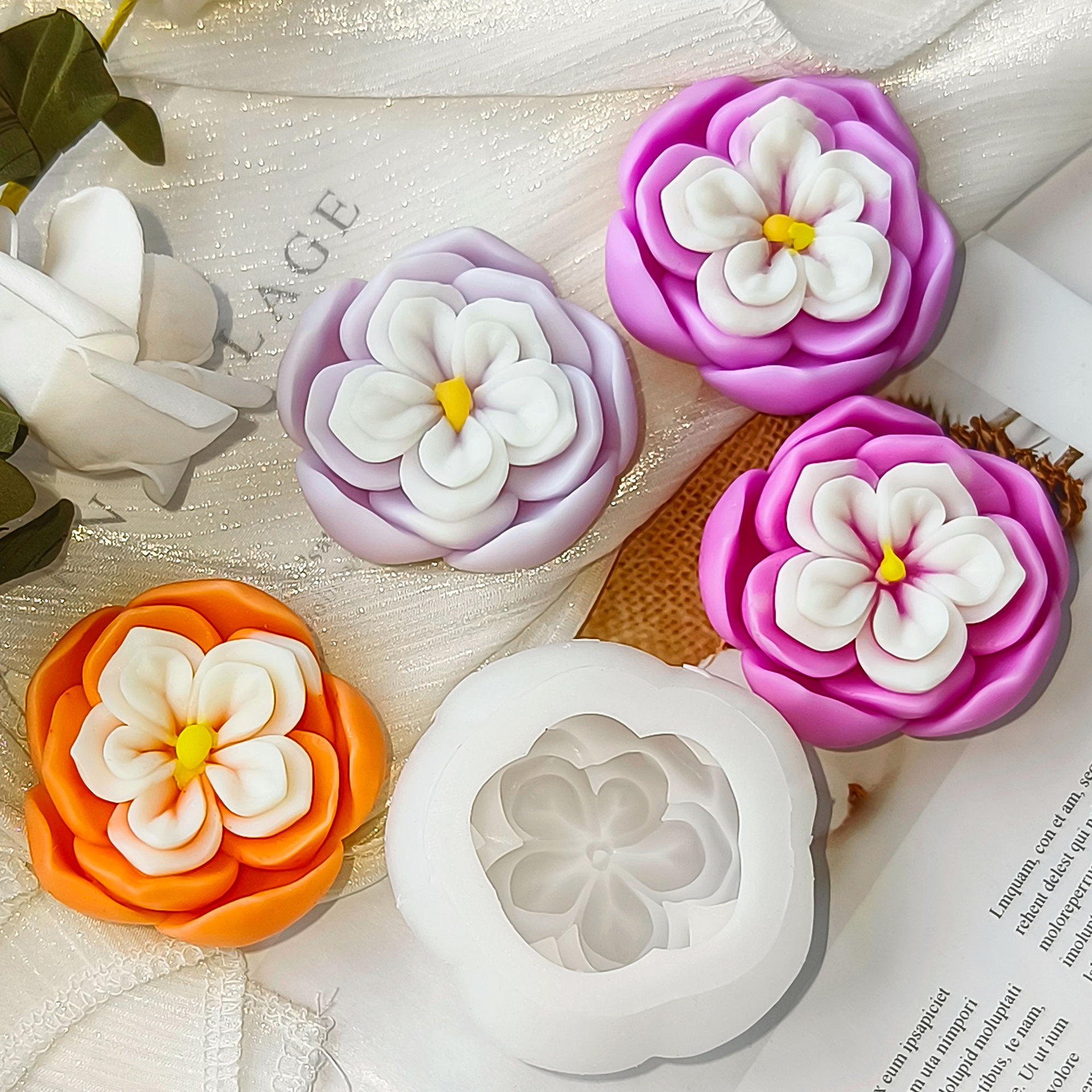 3d Flower Diffuser Mold Diy Si - Candle Supplies For Business 评论和价格